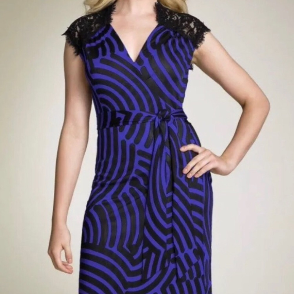 DVF lace insect Wrap dress.